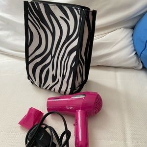 Hot Pink Dual Voltage CONAIR Travel Hair Dryer!